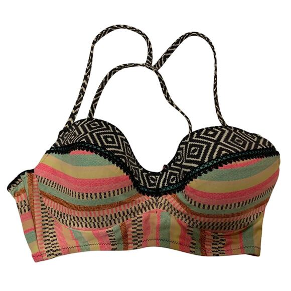 Shade & Shore Other - Shade & Shore Swim Bikini Top Size 38B Multicolored Striped Pattern - EUC